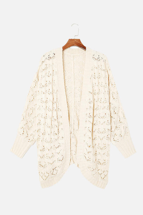 Plus Size Open Front Long Sleeve Cardigan