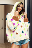 Geometric Dropped Shoulder Hooded Sweater