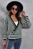 Striped V-Neck Knit Top