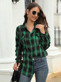 Plaid Button Up Pocketed Shirt