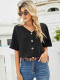 V-Neck Dropped Shoulder Shirt