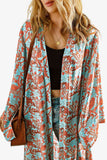 Printed Open Front Duster Cardigan