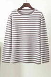 Striped Round Neck Long Sleeve Sweater