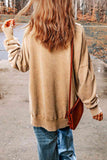 Dropped Shoulder Round Neck Long Sleeve Blouse