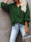 Buttoned Drop Shoulder Hoodie