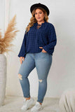 Plus Size Tie Neck Balloon Sleeve Blouse