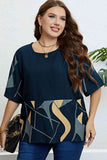 Plus Size Printed Half Sleeve Top