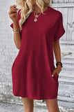 Pocketed Round Neck Short Sleeve Dress