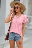 V-Neck Flutter Sleeve T-Shirt