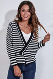 Striped V-Neck Knit Top