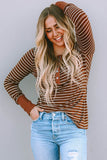 Striped Quarter Snap Long Sleeve T-Shirt