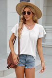 V-Neck Flutter Sleeve T-Shirt