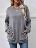 Dropped Shoulder Sweatshirt with Pockets