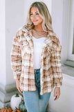 Plaid Collared Neck Jacket