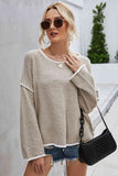 Round Neck Dropped Shoulder Sweater