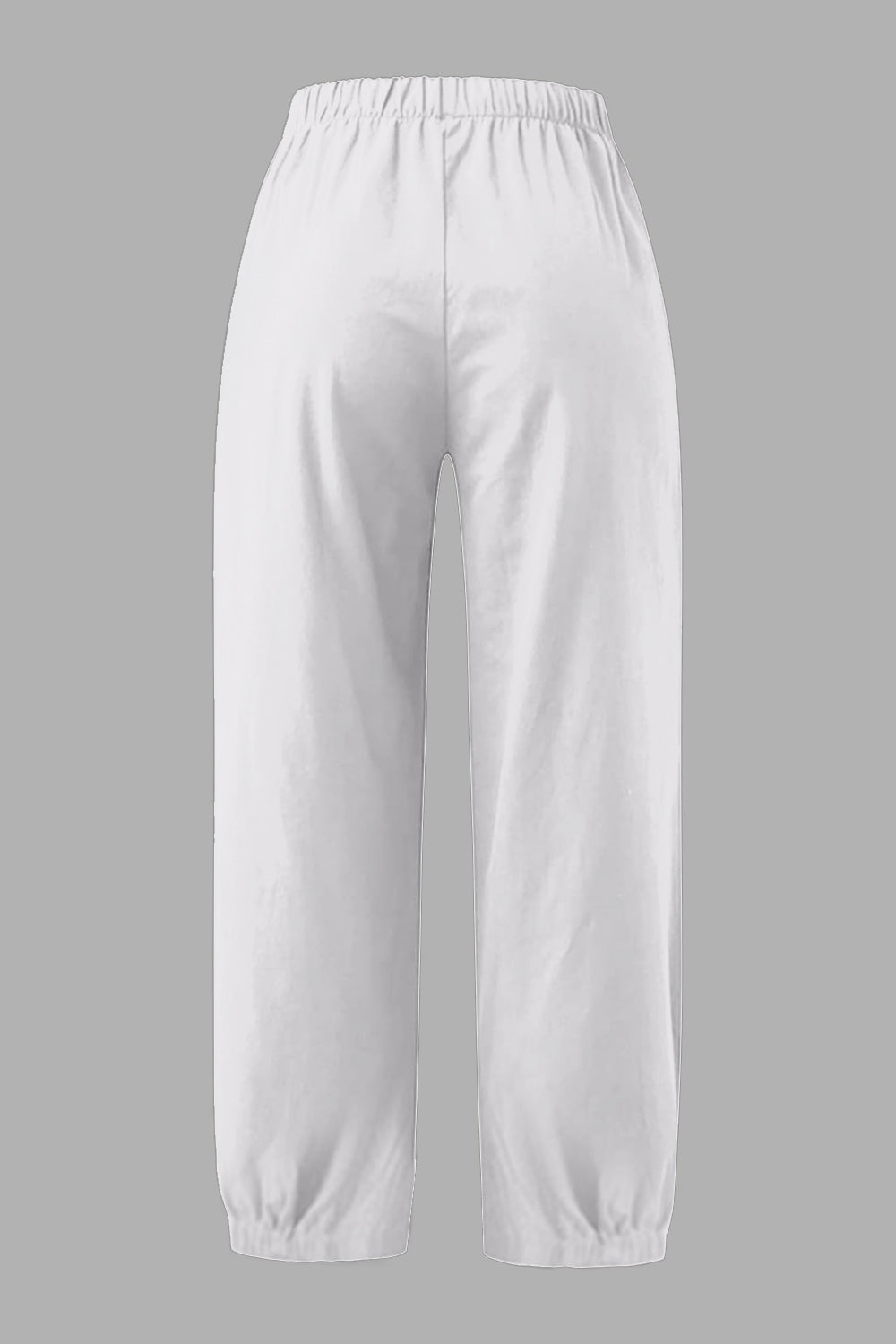 Elastic Waist Wide Leg Pants with Pockets