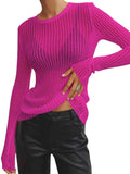 Round Neck Ribbed Knit Top