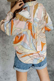 Printed Dropped Shoulder Lantern Sleeve Shirt