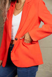 Double Take One-Button Padded-Shoulder Blazer