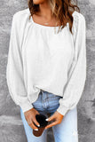 Square Neck Waffle-Knit Top