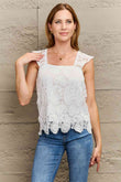 Lace Detail Square Neck Tank Top