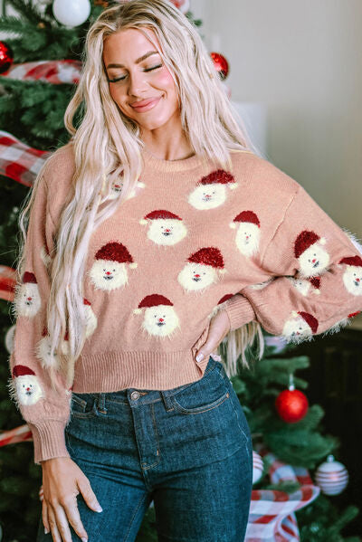 Santa Round Neck Long Sleeve Sweater