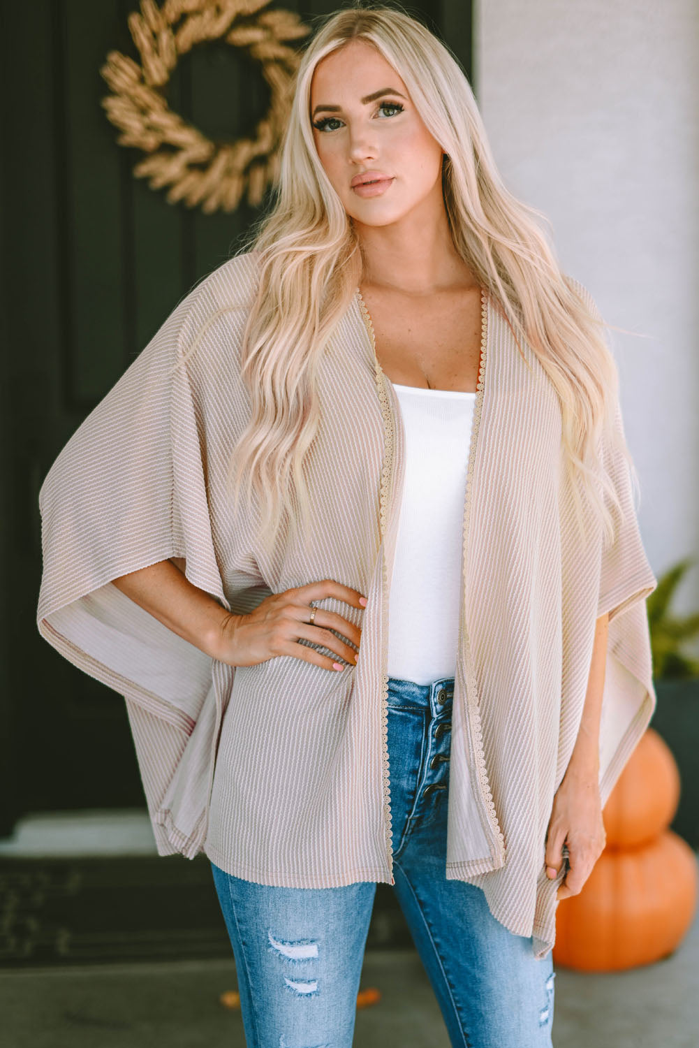 Open Front Dolman Sleeve Cardigan