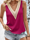 Textured V-Neck Tank Top