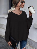 Full Size Round Neck Dropped Shoulder Tied T-Shirt