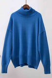 Turtle Neck Dropped Shoulder Sweater