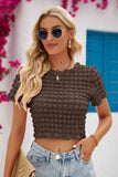 Round Neck Short Sleeve Crop Top