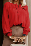 Button Up Round Neck Long Sleeve Shirt