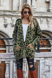 Leopard Longline Cardigan with Pockets