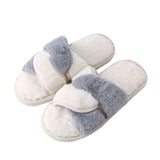 Faux Fur Twisted Strap Slippers