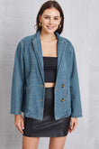 Pocketed Button Up Denim Jacket