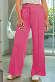 Drawstring Wide Leg Pants with Pockets