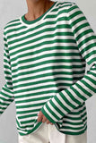 Striped Round Neck Long Sleeve Sweater