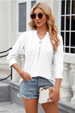 Eyelet Notched Knit Jacquard Top