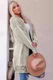 Woven Right Heathered Open Front Longline Cardigan