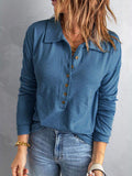 Collared Neck Half Button Top