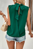 Tied Mock Neck Blouse