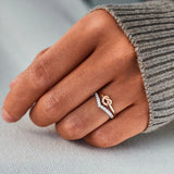 Knotted Heart Shape Inlaid Zircon Ring