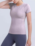 Round Neck Short Sleeve Active Top