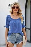 Short Flounce Sleeve Top