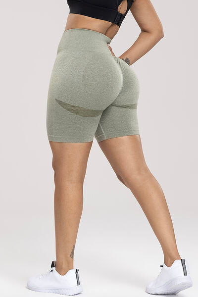 Wide Waistband High Waist Active Shorts