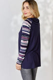 Celeste Full Size Buttoned Striped Long Sleeve Top