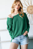 Reborn J Exposed Seam Lantern Sleeve Top