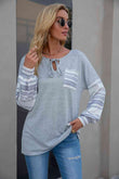 Tie Neck Lantern Sleeve Top