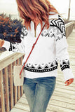 Zip-Up Mock Neck Dropped Shoulder Pullover Sweater