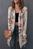 Double Take Printed Open Front Longline Cardigan